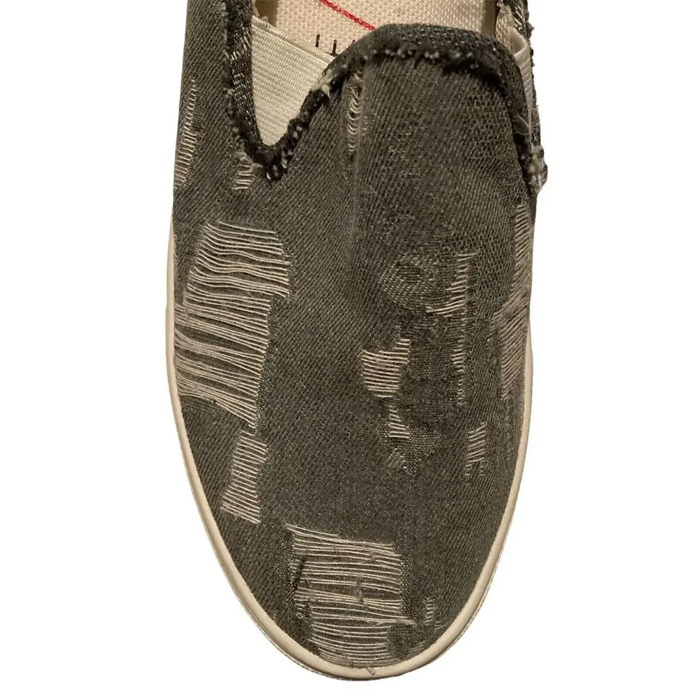 Sole Society Distressed‎ Gray Slip On Loafer Shoes Womens 8M Comfort Sneakers